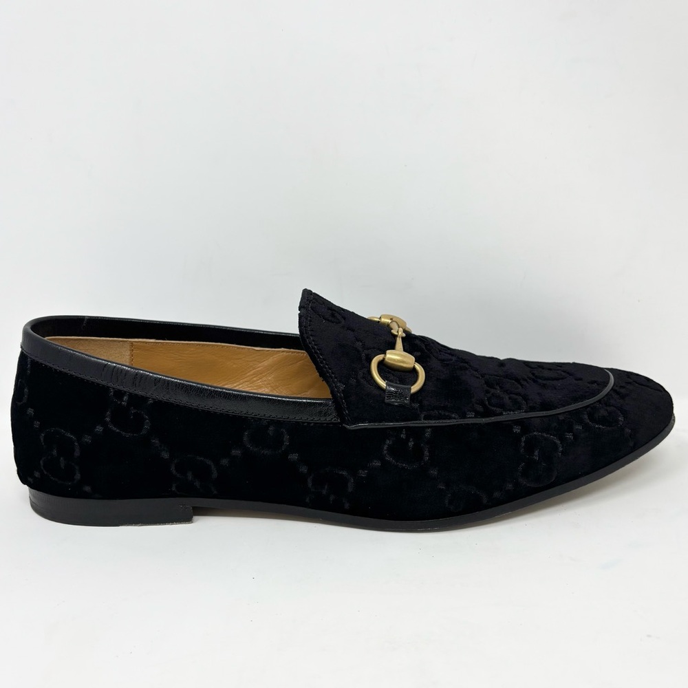 Gucci Jordaan GG Velvet Horsebit Loafers Black Nero/Nero Men’s Size 9.5 - Picture 9 of 16